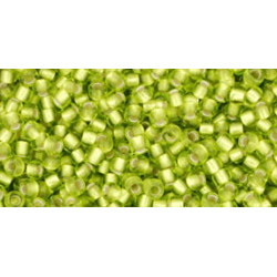 TOHO Rocailles 11/0 (#24F) Silver-Lined Frosted Lime Green