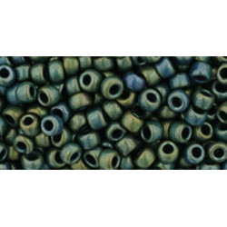 TOHO Rocailles 11/0 (#84F) Frosted Metalic Iris Green/Brown