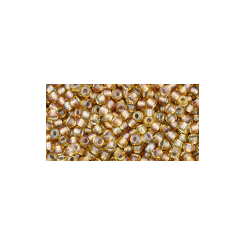 TOHO Rocailles 11/0 (#279) Inside-Color Rainbow Lt Topaz/Gray Lined