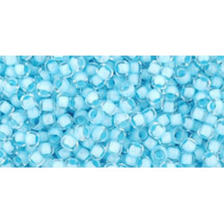 TOHO Rocailles 11/0 (#976) Inside-color Crystal/Neon Ice Blue Lined