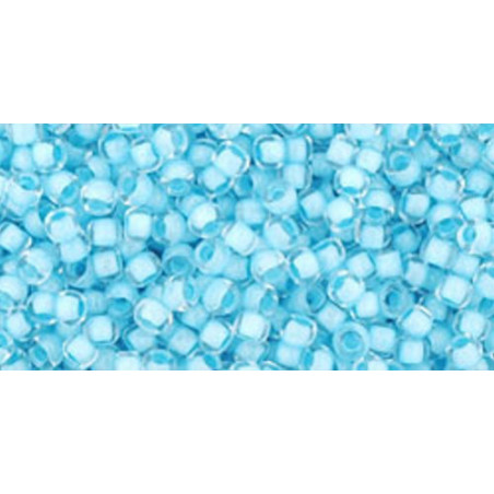 TOHO Rocailles 11/0 (#976) Inside-color Crystal/Neon Ice Blue Lined
