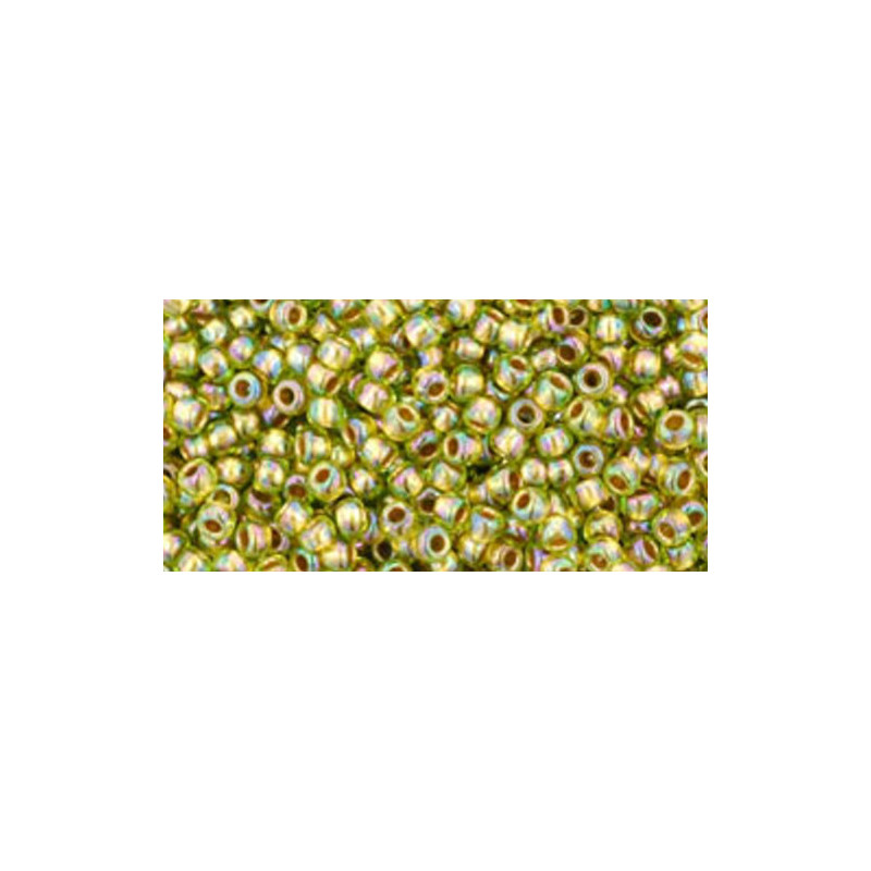 TOHO Rocailles 11/0 (#996) Gold-Lined Rainbow Peridot