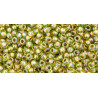 TOHO Rocailles 11/0 (#996) Gold-Lined Rainbow Peridot