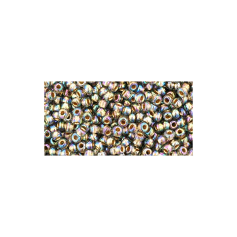 TOHO Rocailles 11/0 (#999) Gold-Lined Rainbow Black Diamond