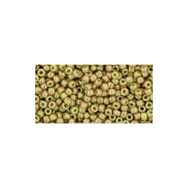 TOHO Rocailles 11/0 (#1209) Marbled Opaque Avacado/Pink