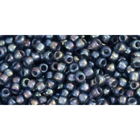 TOHO Rocailles 11/0 (#1820) Inside-Color Rainbow Gray/Opaque Gray Line