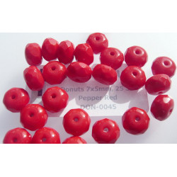 Donuts 7x5mm Pepper Red, 25 St.
