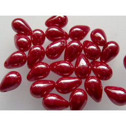 Drops 9x6mm Opaque-Lustered Cherry, 25 St.