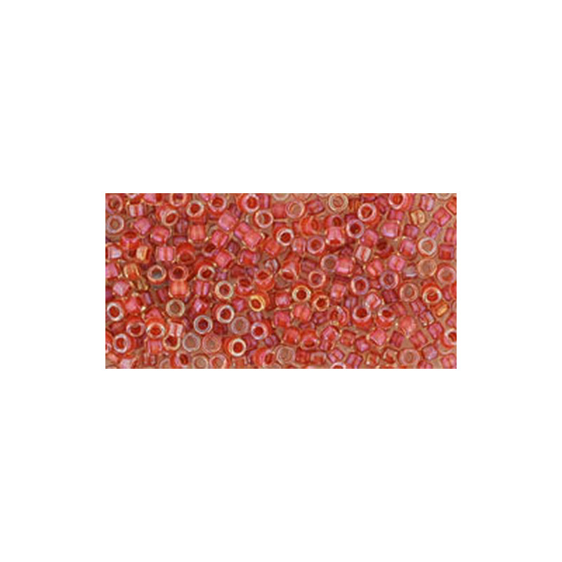 TOHO Treasures 11/0 (#186) Inside-Color Luster Crystal/Terra Cotta Lin