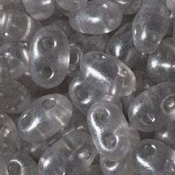 Twin Beads 2,5x5mm (#08149) Crystal Grey Pearl
