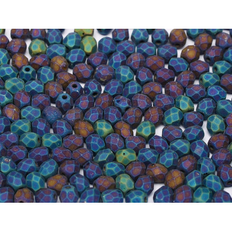 Firepolish 3mm Jet Matted Blue Iris, 50 St.