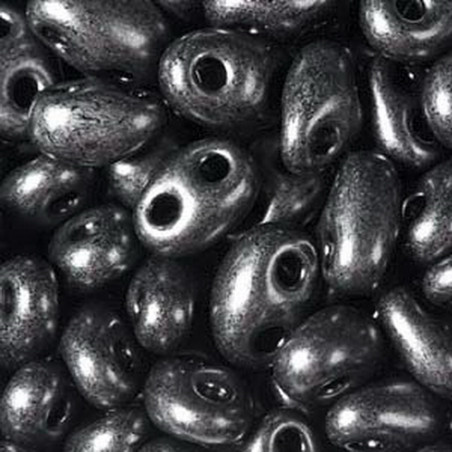Twin Beads 2,5x5mm (#28949) Jet Gunmetal Pearl