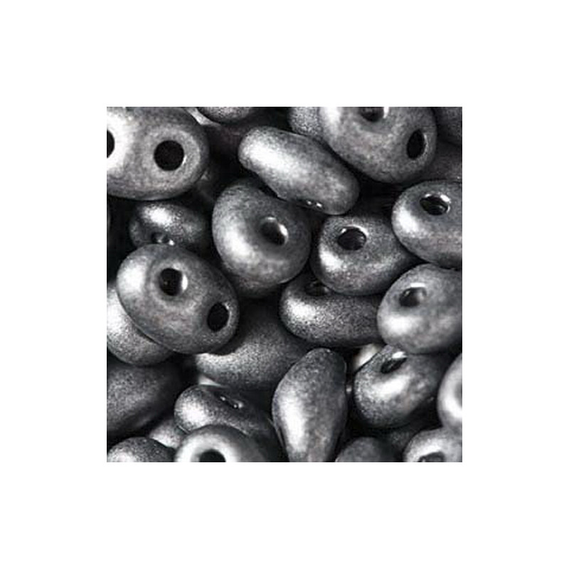 Twin Beads 2,5x5mm (#28949M) Jet Gunmetal Pearl Matte