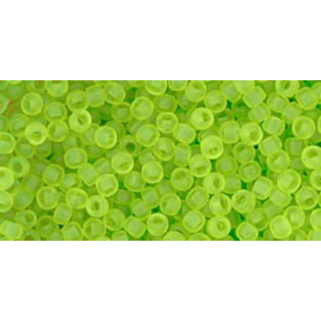 TOHO Rocailles 11/0 (#4F) Transparent-Frosted Lime Green