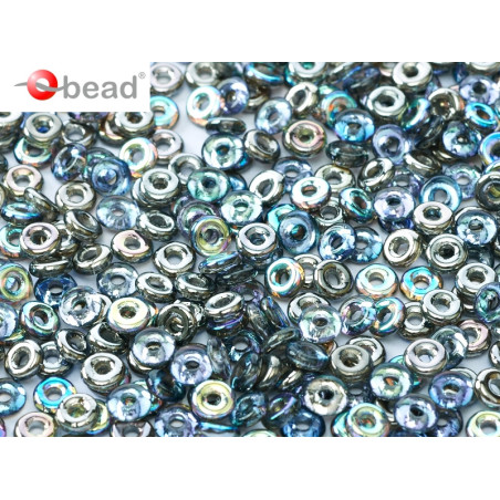 O-Beads 2x4 mm Crystal Graphite Rainbow