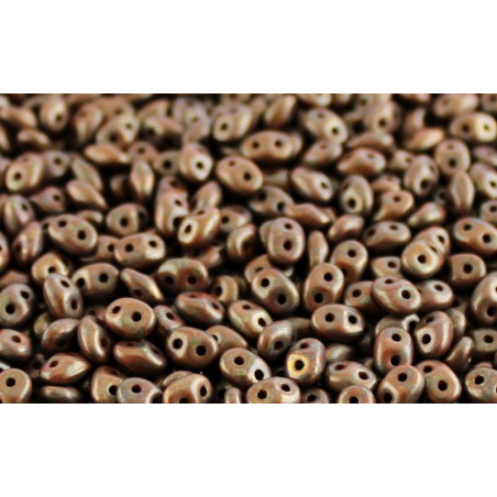 SuperDuos 2x5 mm Chocolate Brown Purple Mat