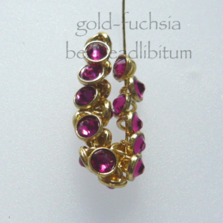 CRYSTALETTS 3mm Swarovski Fuchsia / Gold