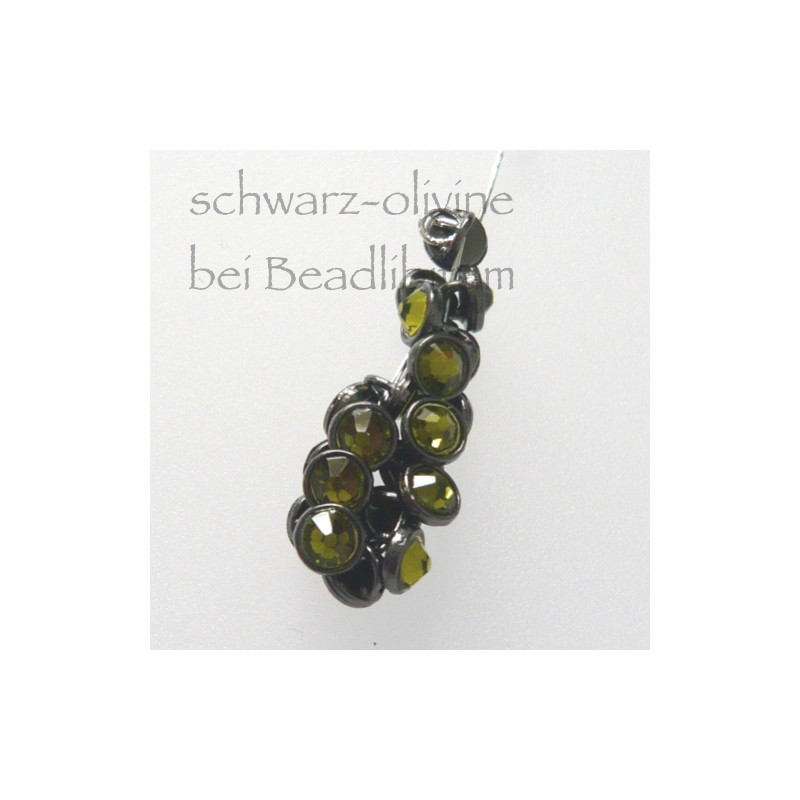 CRYSTALETTS 3mm Swarovski Olivine / Schwarz Rhodiniert
