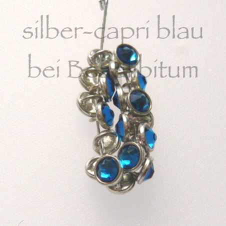 CRYSTALETTS 3mm Swarovski Xirius Capri Blue / Silber Rhodiniert