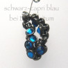 CRYSTALETTS 3mm Swarovski Capri Blue / Schwarz Rhodiniert