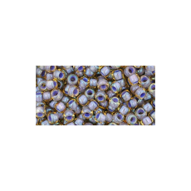 TOHO Rocailles 8/0 (#926) Inside-Color Lt. Topaz/Opaque Lavender Lined