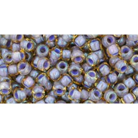TOHO Rocailles 8/0 (#926) Inside-Color Lt. Topaz/Opaque Lavender Lined