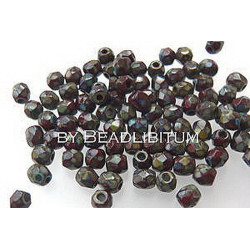 Firepolish 3mm Red Coral Travertin, 50 St.