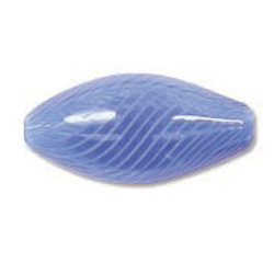 Venezianische Hohlperle Dark Blue/White, 12 x 25 mm oval