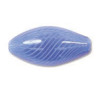 Venezianische Hohlperle Dark Blue/White, 12 x 25 mm oval