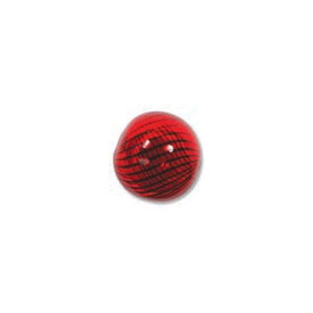 Venezianische Hohlperle Red/Black, 13 mm rund