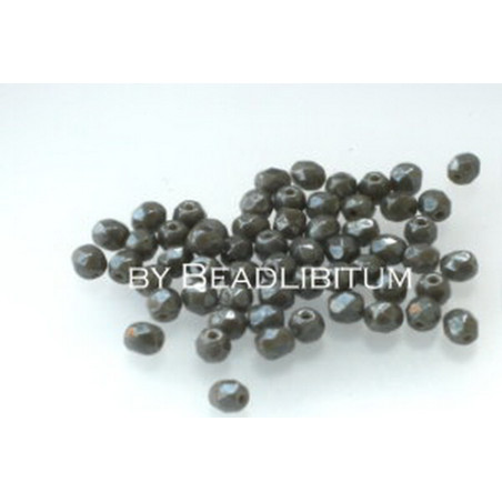 Firepolish 4mm Lustered Grey, 50 St.