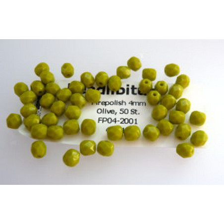 Firepolish 4mm Olive, 50 St.