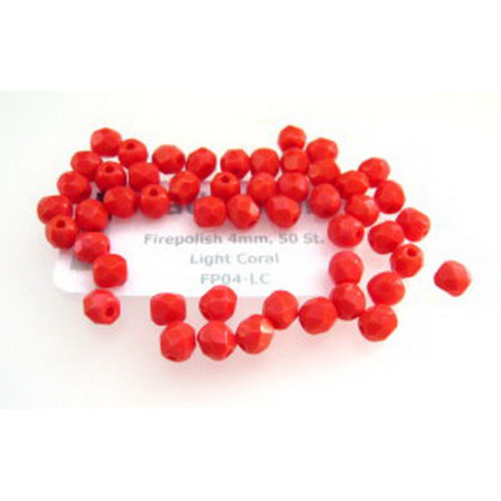 Firepolish 4mm Light Coral, 50 St.