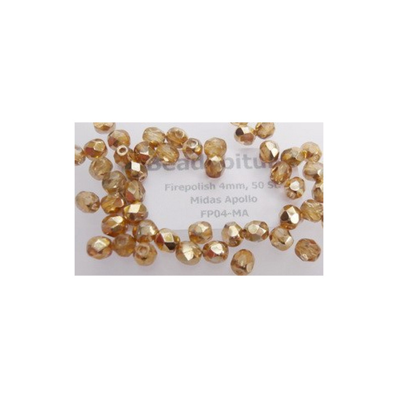 Firepolish 4mm Midas Apollo, 50 St.