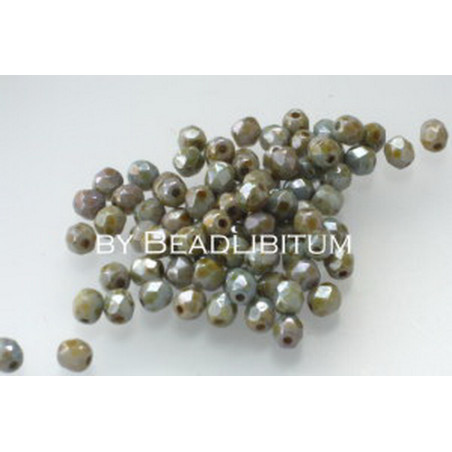 Firepolish 4mm Lustered Green, 50 St.