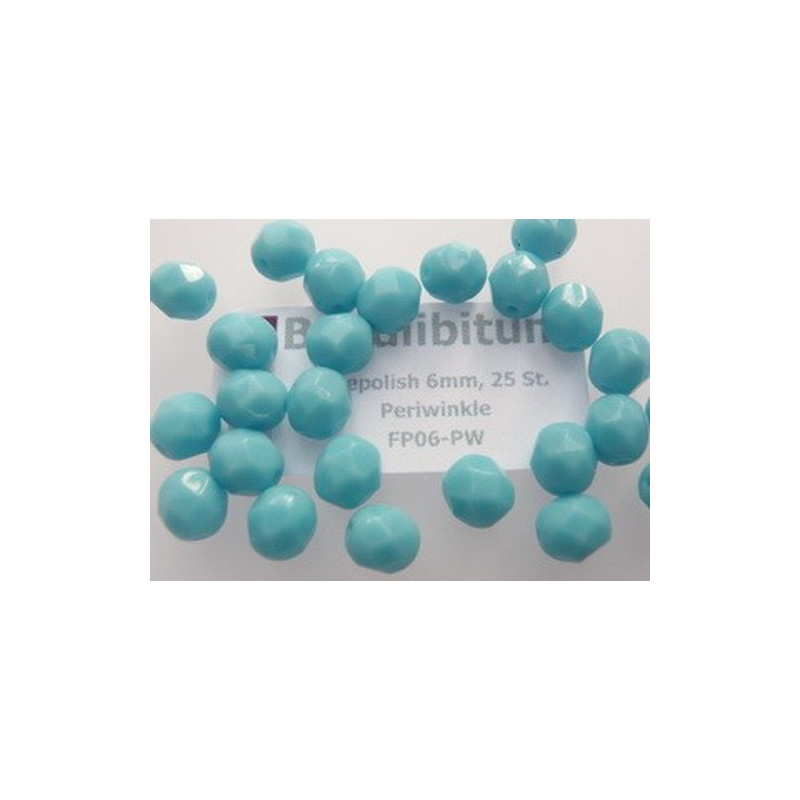 Firepolish 6mm Periwinkle, 25 St.