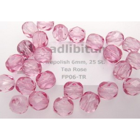 Firepolish 6mm Tea Rose, 25 St.