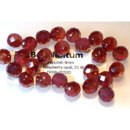 Firepolish 8mm Dark Raspberry opal,25 St.