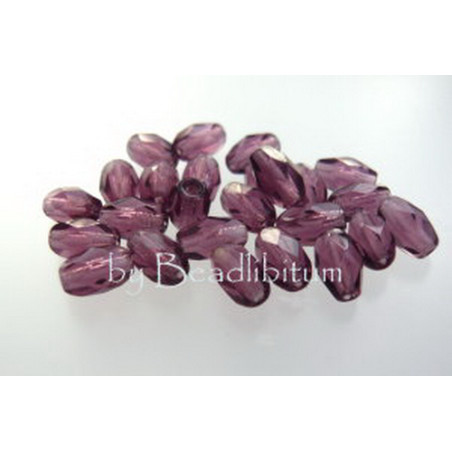 Olive 6x4mm Transparent Med Amethyst, 25 St.