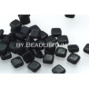 Czech Tile Beads 6mm Jet Matt, 20 St.