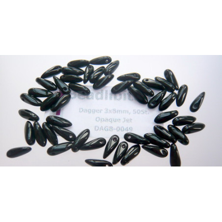 Dagger 3x8mm Opaque Jet, 50St.