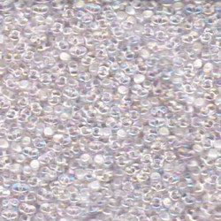 Matsuno Peanut Beads 2x4mm (P1436) Inside Color Clear White Rainbow