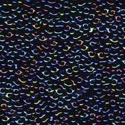 Matsuno Peanut Beads 2x4mm (P2748-R) Opaque Black Rainbow