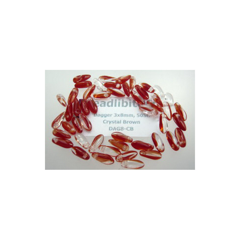 Dagger 3x8mm Crystal Brown, 50St.