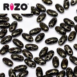 Rizo Beads 2,5x6mm Jet Picasso