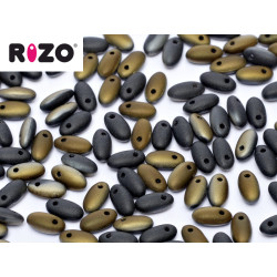 Rizo Beads 2,5x6mm Jet Valentinite Matted