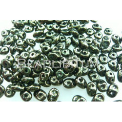 SuperDuos 2x5 mm Black Green Luster