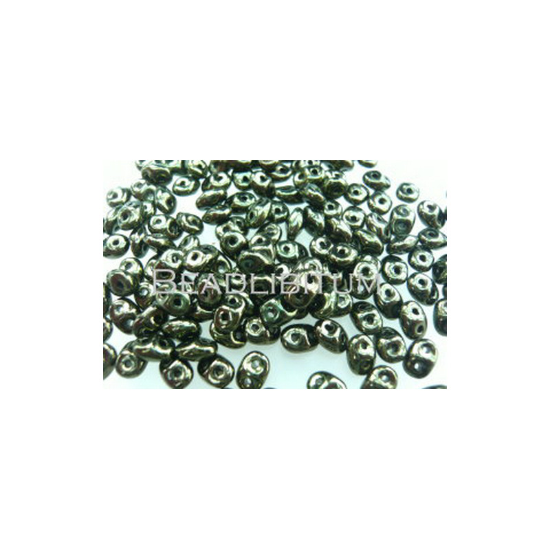 SuperDuos 2x5 mm Black Green Luster