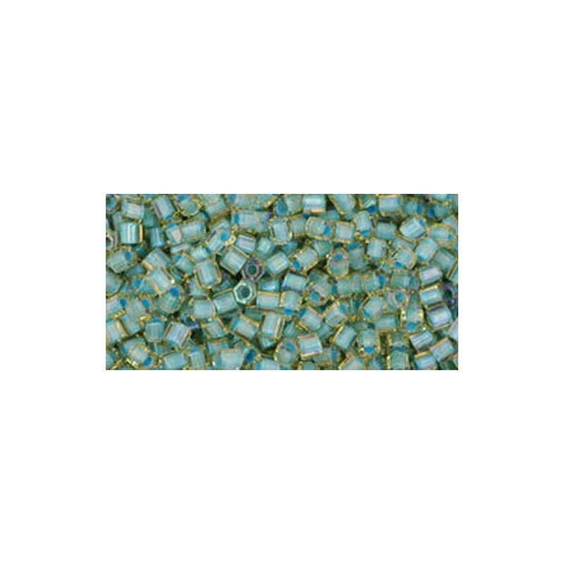 TOHO Triangle 11/0 (#952) Inside-Color Rainbow Lt Topaz/Sea Foam Lined
