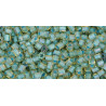 TOHO Triangle 11/0 (#952) Inside-Color Rainbow Lt Topaz/Sea Foam Lined
